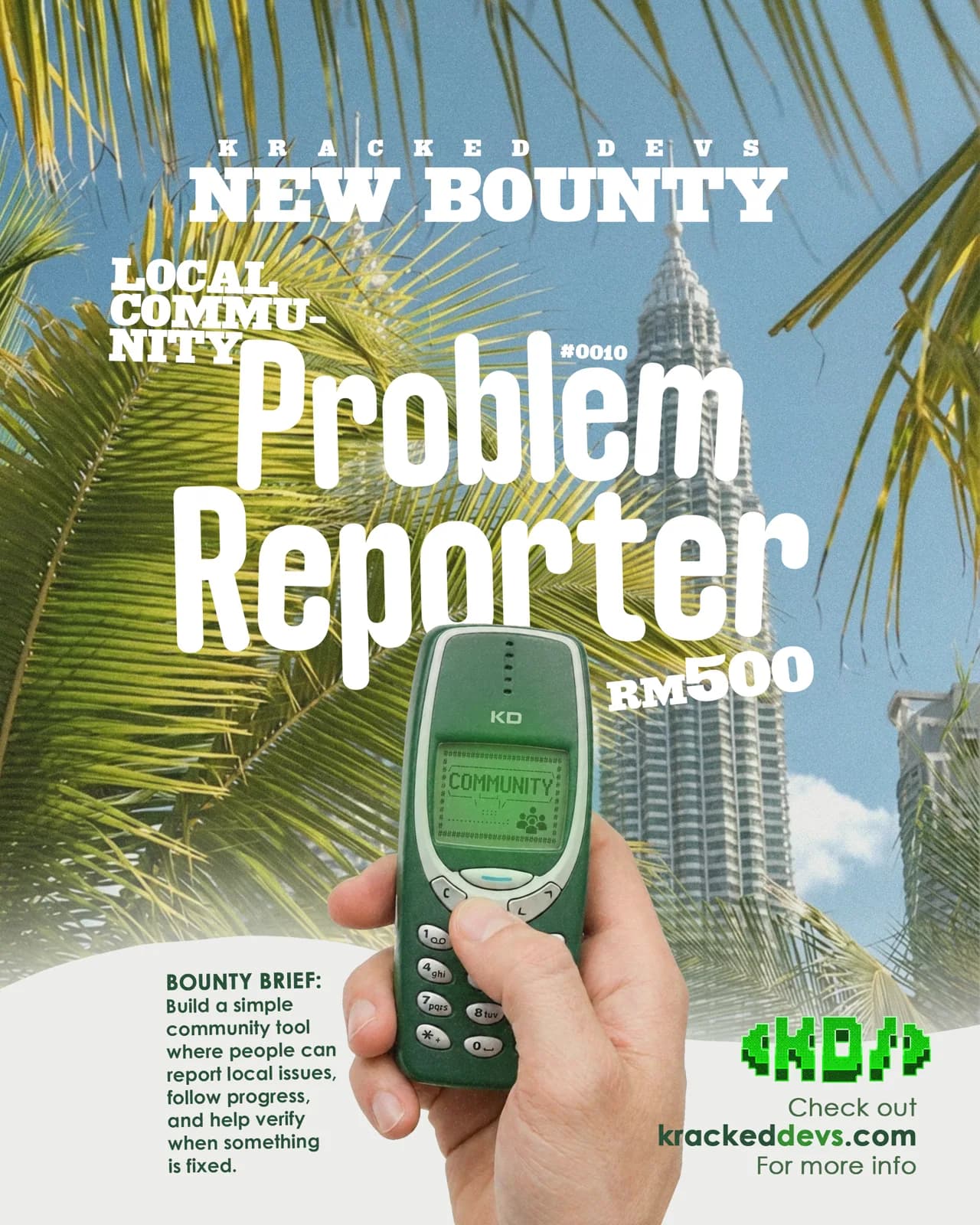 Problem Reporter bounty challenge poster visual.