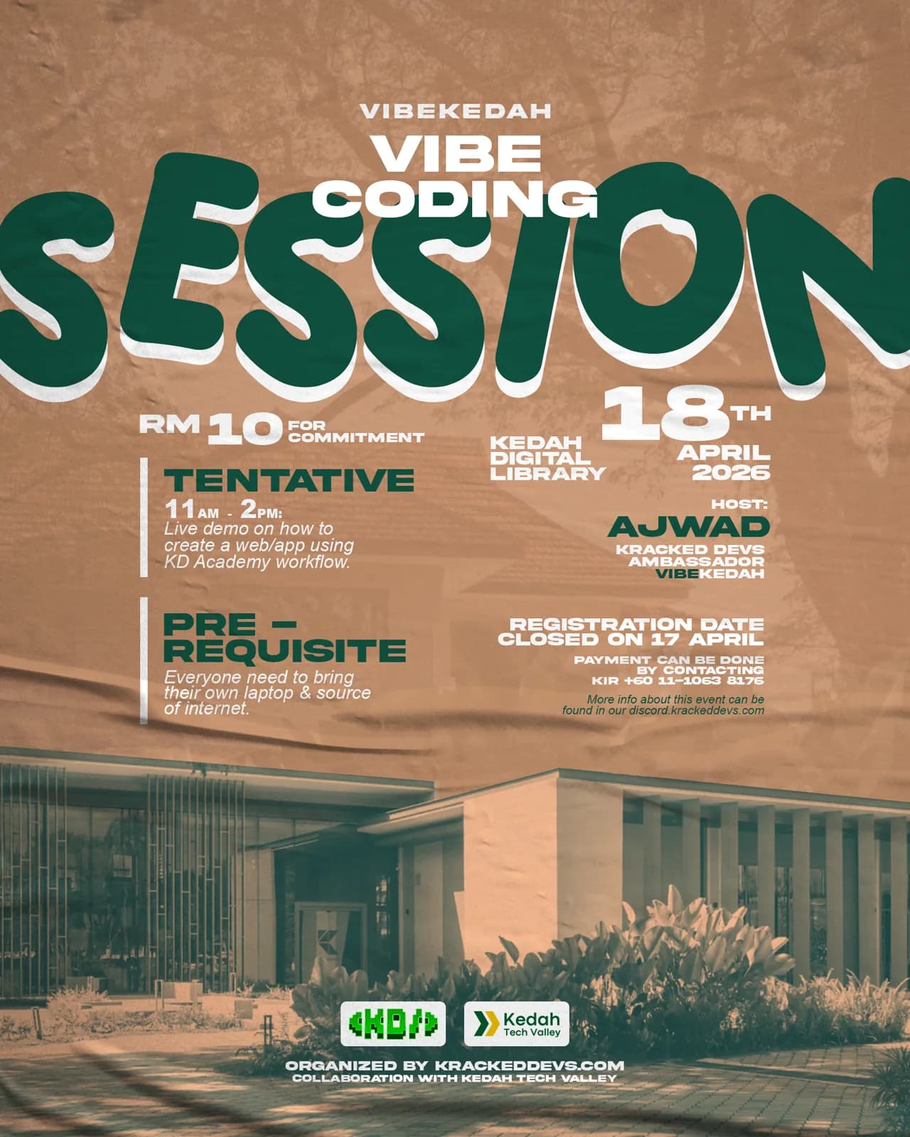 Physical vibecoding session poster visual.