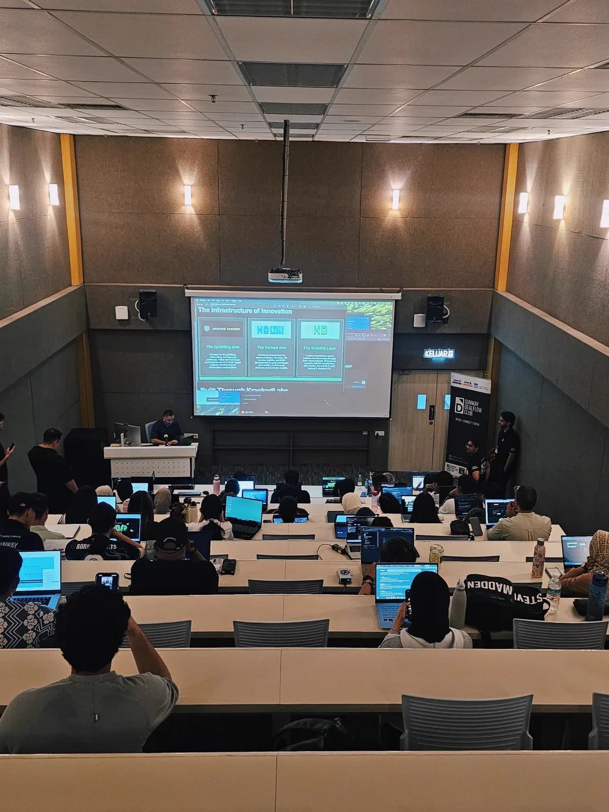 Lecture hall view during the Sunway University session.